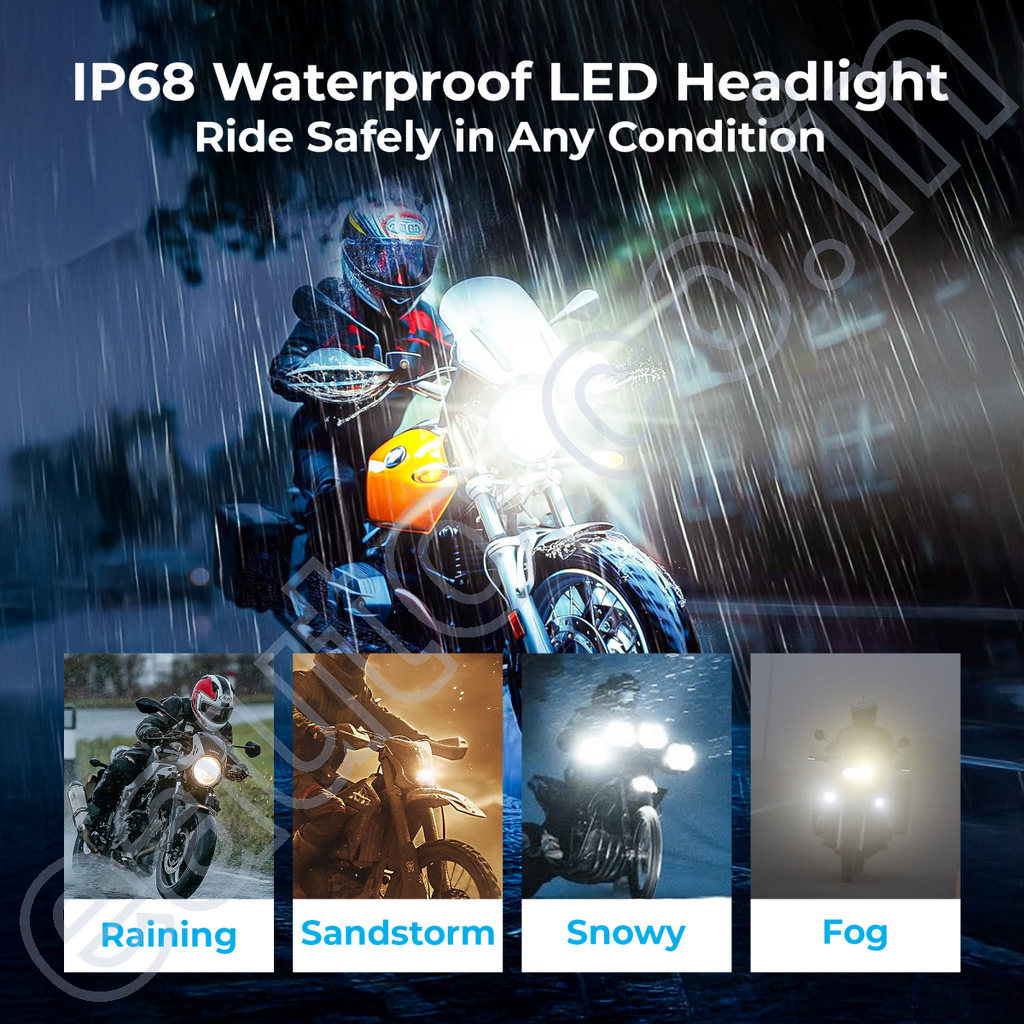BikeXNeo Power Beam Pro 48W Motorcycle LED Headlight Bulb – India’s Most Powerful | 1 Year Warranty | Universal H4 Fit | Waterproof